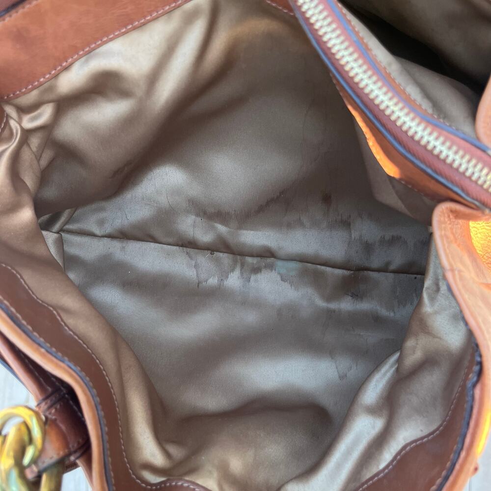 COACH Leather TURNLOCK Chelsea Jayden Satchel, Brown + Dustbag + Care Cards - Picture 15 of 15